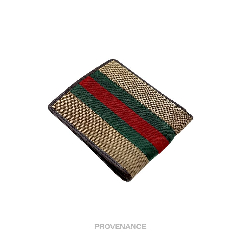 🔴 Gucci Bifold Wallet - Raffia with Web - Picture 4 of 8